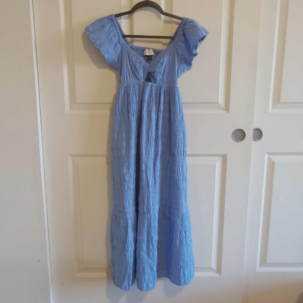 Universal Thread Flutter Cap Sleeve A-Line Midi D… - image 2